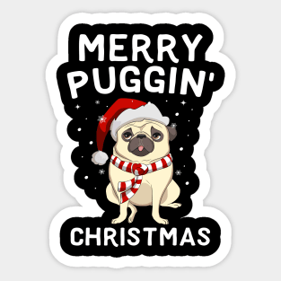 Merry Puggin' Christmas Sticker